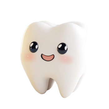 Happy Smiling Tooth Character with Cute Face png