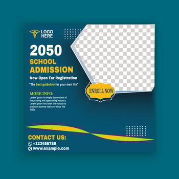 School admission social media poster vector