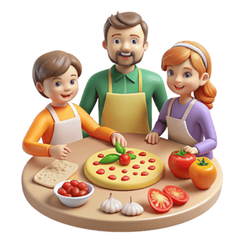 Family Pizza Making A Fun Cooking Activity png