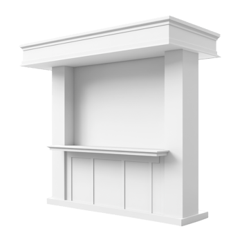 White kiosk architectural model design rendering png
