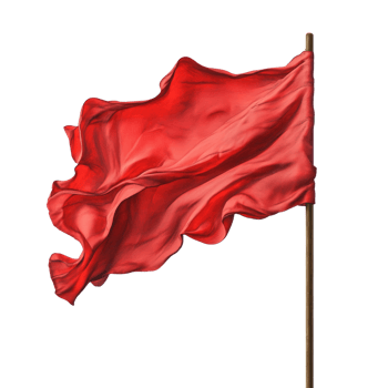 A Red Flag Blows in the Wind on a Pole png