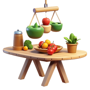 Farm Fresh Produce on Rustic Tabletop png