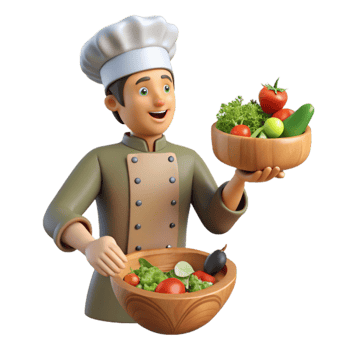 Chef Preparing Fresh Vegetable Salad png