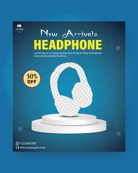 New arrival headphones flyer best vector