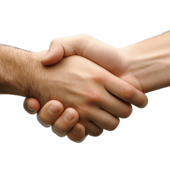 Handshake between diverse individuals symbolizing partnership and agreement in a professional setting, Transparent background a handshake transparent png