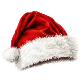 Bright red Santa Claus hat with white fur trim on a clean Transparent background perfect for holiday decorations, Santa Claus hat isolated, background png