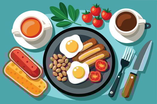 Breakfast Platter Illustration vector