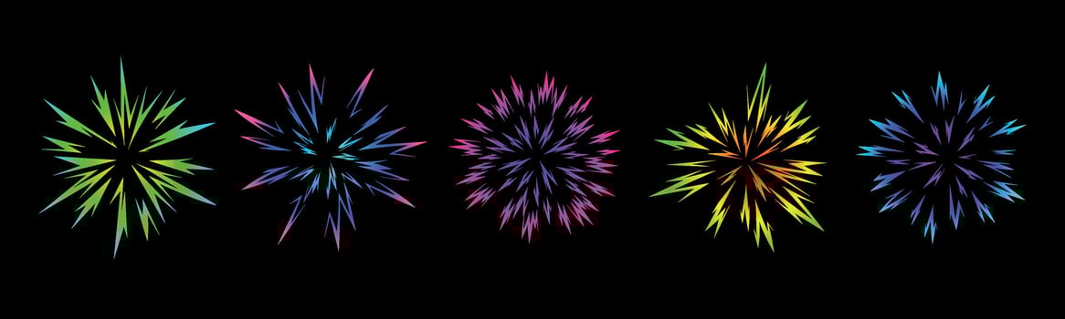 A stellar rainbow explosion in mango style. Big explosion of bomb, energy. Abstract holographic lenses, comic book style flashes. Anime. illustration. vector