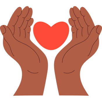 Two Ethnic Hands Holding Red Heart png