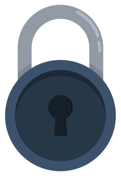 Round padlock flat icon isolated on white background. vector