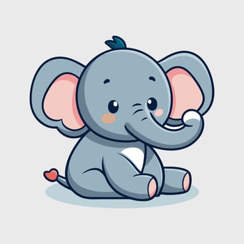 Cute Elephant Stretching Cartoon Icon Illustration vector