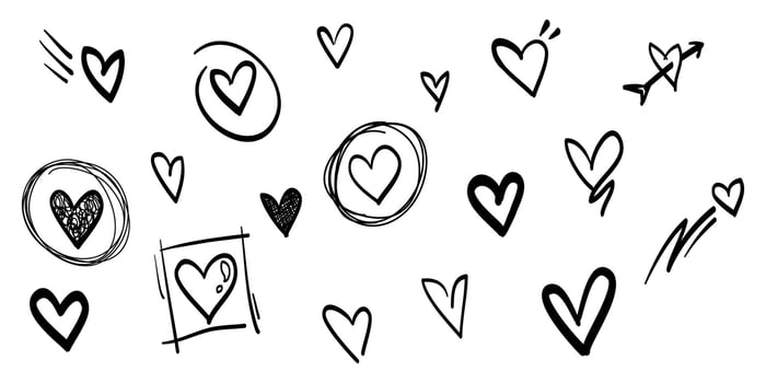 hand drawn style. love symbol vector