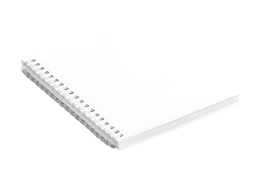 Blank Spiral Bound Notebook on a Transparent Background for Creative and Educational Use png