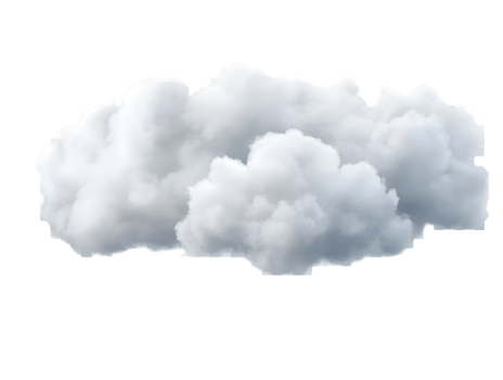 Fluffy White Clouds Floating Softly on a Transparent Background Giving a Light and Airy Feel png