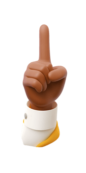 Raised Index Finger Hand Gesture Representing Importance and Attention in 3D Design png