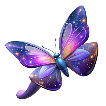 beautiful contemporary Cosmic Butterfly A Galaxy in its Wings detailed png