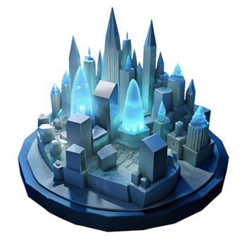 Crystalline Cityscape A Futuristic Architectural Design png