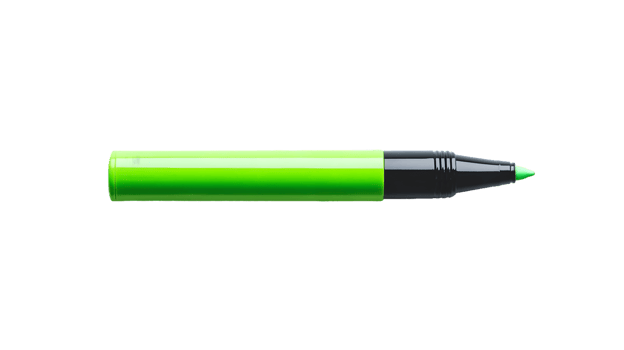 Vibrant Green Marker Pen with Black Tip Displayed on Transparent Background png