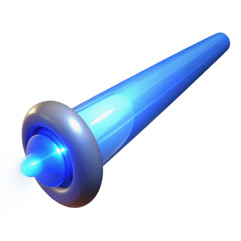 Glowing Blue Energy Tube with Propulsive Nozzle png