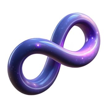 Cosmic Infinity A 3D Render of a Glittering, Intertwined Loop png