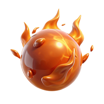 Fiery Orb Abstract 3D Render of Molten Liquid png