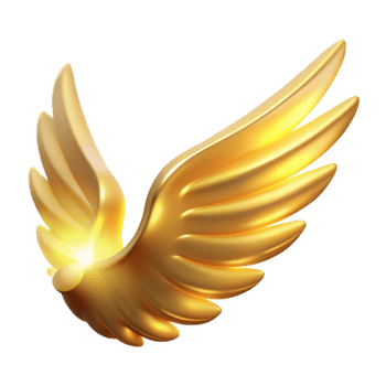 serene abstract Golden Wings A Symbol of Freedom and Flight professional png