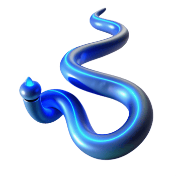 Abstract Blue Glowing Tube, 3D Render, Swirling Form, Neon Light, Digital Art, Shiny Surface, Abstract Background, Fluid Design, Curved Lines, Geometric Shapes png