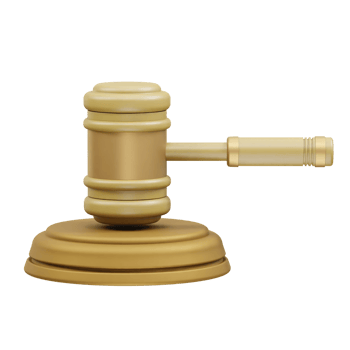 Wooden judge gavel and soundboard icon 3d. Justice hammer icon illustration 3d png
