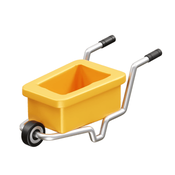 wheelbarrow icon 3d illustration render png