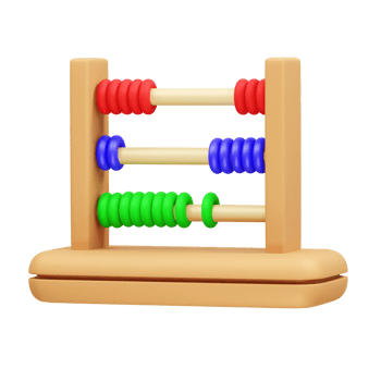 abacus with colorful beads icon 3d. Abacus 3D Illustration Icon png