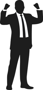 Confident Businessman Silhouette - Victory Pose Illustration vector