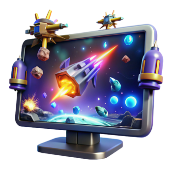 Space Shooter Game Asteroid Fields, Rocket Launch, Cosmic Adventure png