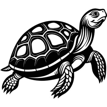 Tribal turtle silhouette design vector