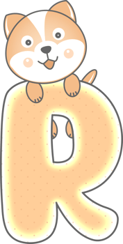 Cute Dog Animal, Letter R png