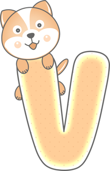 Cute Dog Animal, Letter V png