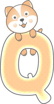Cute Dog Animal, Letter Q png
