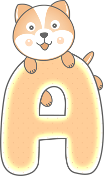 Cute Dog Animal, Letter A png