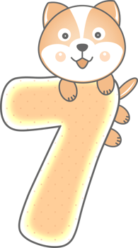 Cute Dog Animal, Number 7 png