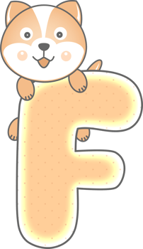 Cute Dog Animal, Letter F png