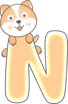 Cute Dog Animal, Letter N png