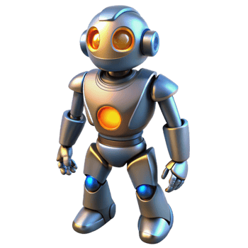 Cute Robot Character Design 3D Model of a Friendly, Futuristic Bot png