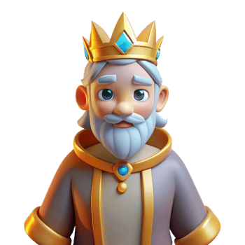impressive abstract Digital Render of a Cartoon King original png