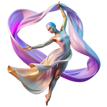 Dynamic Dance A Figure in Flowing Fabric png
