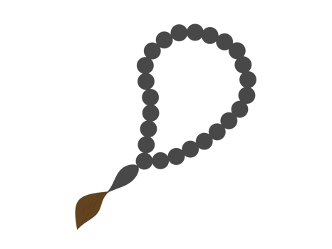 Prayer beads flat illustration png