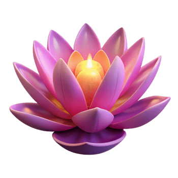Serene Lotus Flower with Candle A Symbol of Peace and Tranquility png