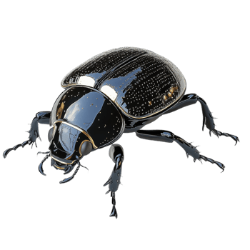 detailed 3D model of ground beetle showcasing its intricate features and shiny exoskeleton. This realistic representation highlights beauty of nature design png