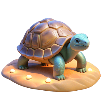 Cute 3D Render of a Tortoise on Sandy Ground png