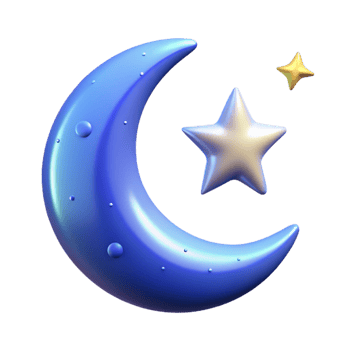 vibrant vintage Crescent Moon and Stars Digital Render of Night Sky exclusive png