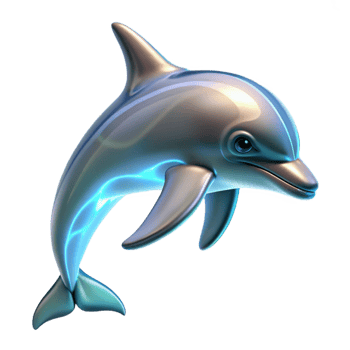 magnificent classic Glowing Dolphin Digital Render of Aquatic Mammal 4K png