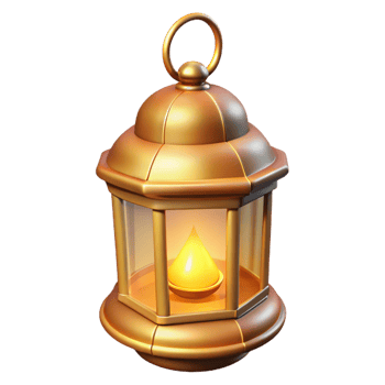 Illuminated Golden Lantern A Digital Render of a Classic Design png